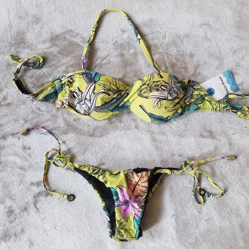 Multicolored Bikini. Tropical Paradise